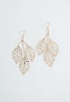 Golden Leaf Branch Drop Earrings