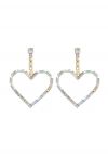 Hollow Heart Glittering Rhinestone Earrings