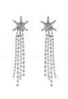 Hexagram Full Diamond Tassel Drop Earrings