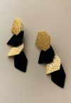 Embossed Diamond Shape Drop Earrings