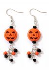 Scratched Pumpkin Beaded Earrings