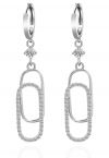 Double Paperclip Moissanite Diamond Earrings