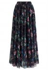 Blooming Carnation Printed Chiffon Maxi Skirt