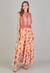 Midsummer Blossom Chiffon Maxi Skirt