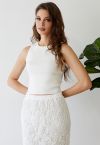 Lithesome Comfort Knit Tank Top in Ivory