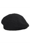 Fuzzy Wool-Blend Beret Hat in Black