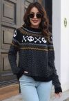 Halloween Skull Long Sleeves Knit Sweater