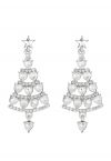 Full Rhinestone Christmas Tree Earrings in Silver