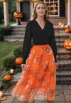 Vibrant Orange Haunted Castle Tulle Skirt