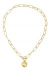 Golden Ball Oval Chain Necklace