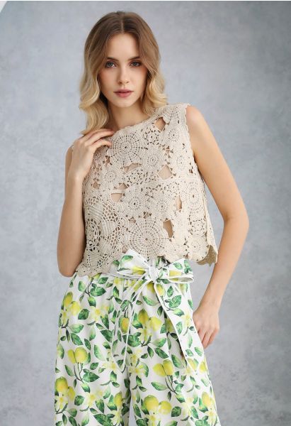 Bohemian Cutwork Crochet Sleeveless Top