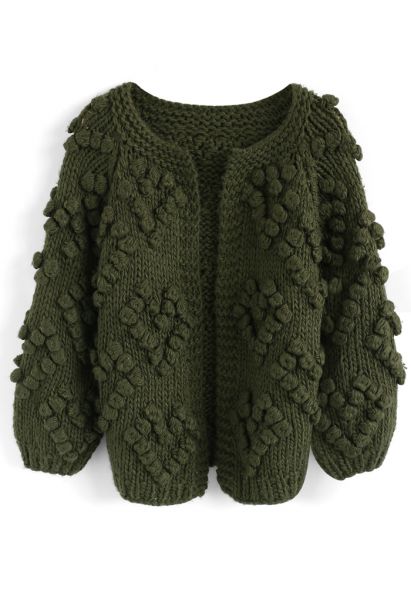 Cárdigan Knit Your Love en verde militar