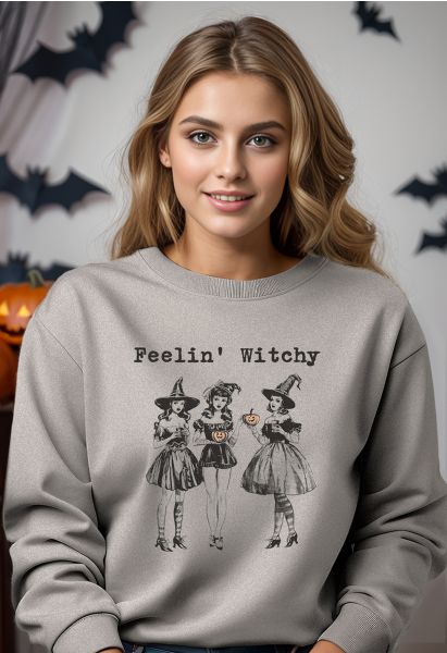 Feelin' Witchy Girly Pattern Sweatshirt