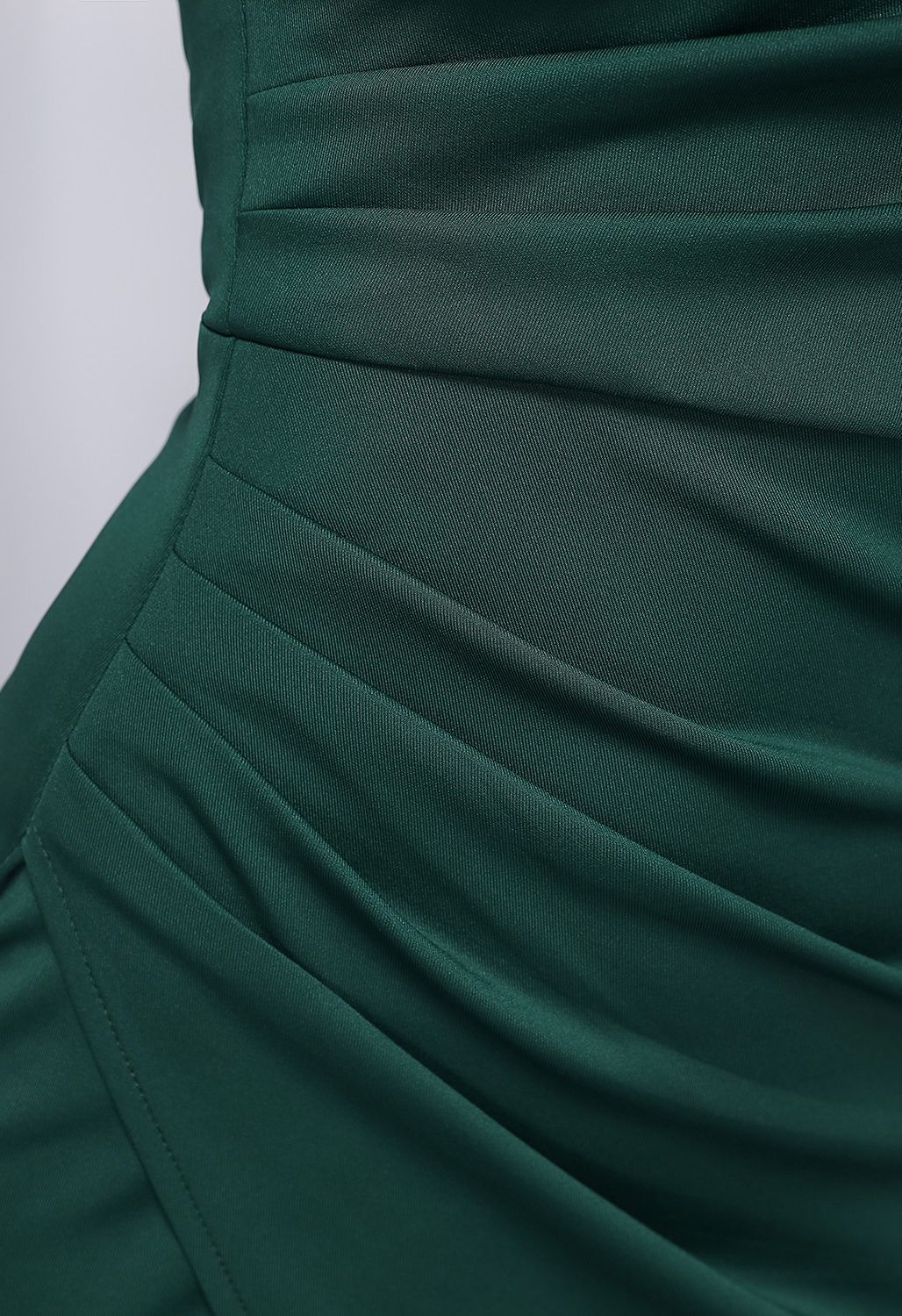 Single Strap Front Slit Gown in Emerald