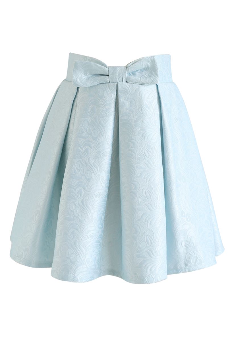 Sweet Your Heart Jacquard Skirt in Baby Blue