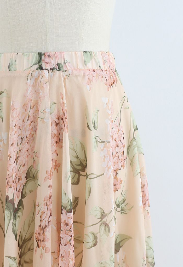 Blooming Hyacinth Watercolor Maxi Skirt