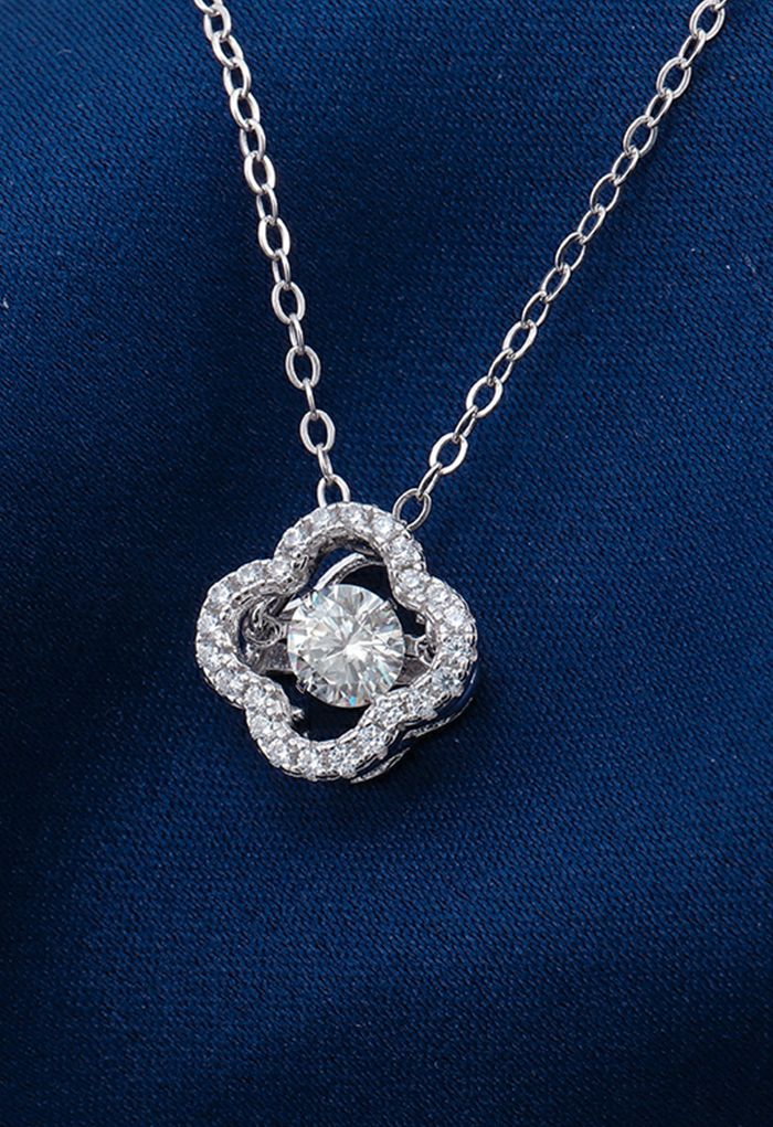 Four Leaf Clover Moissanite Diamond Necklace