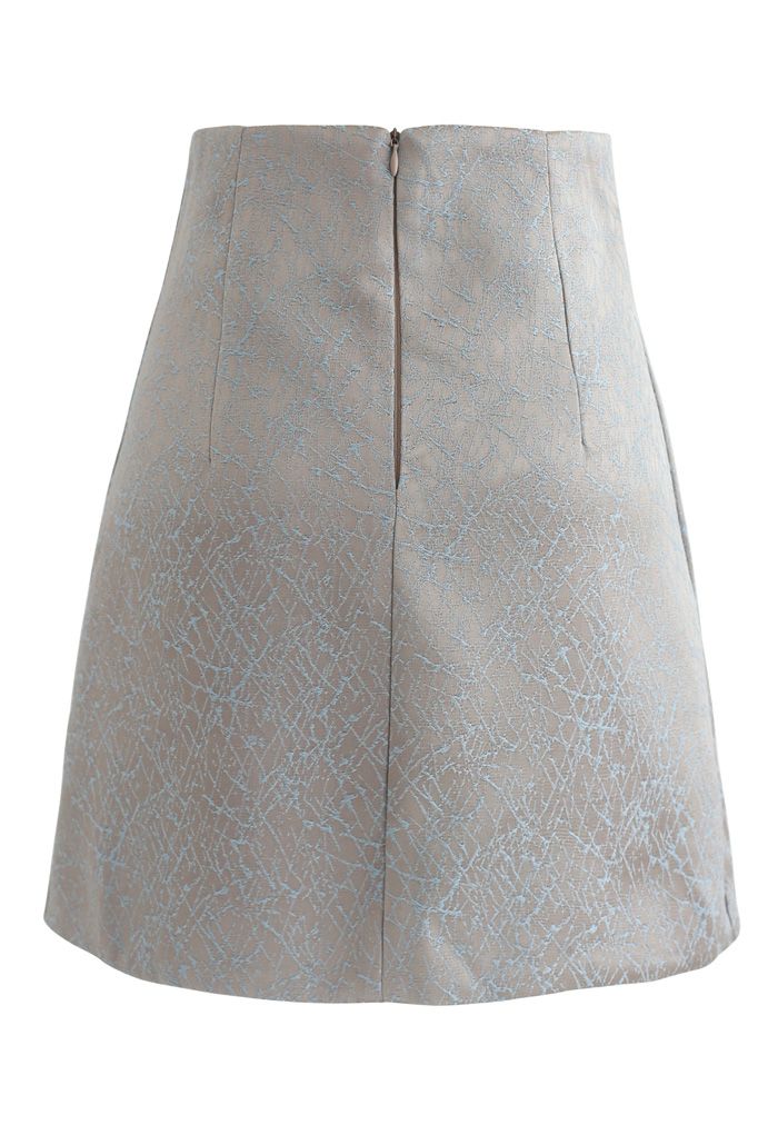 Embroidered Lines Asymmetric Mini Skirt