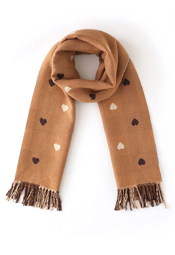 Lovely Heart Check Print Scarf