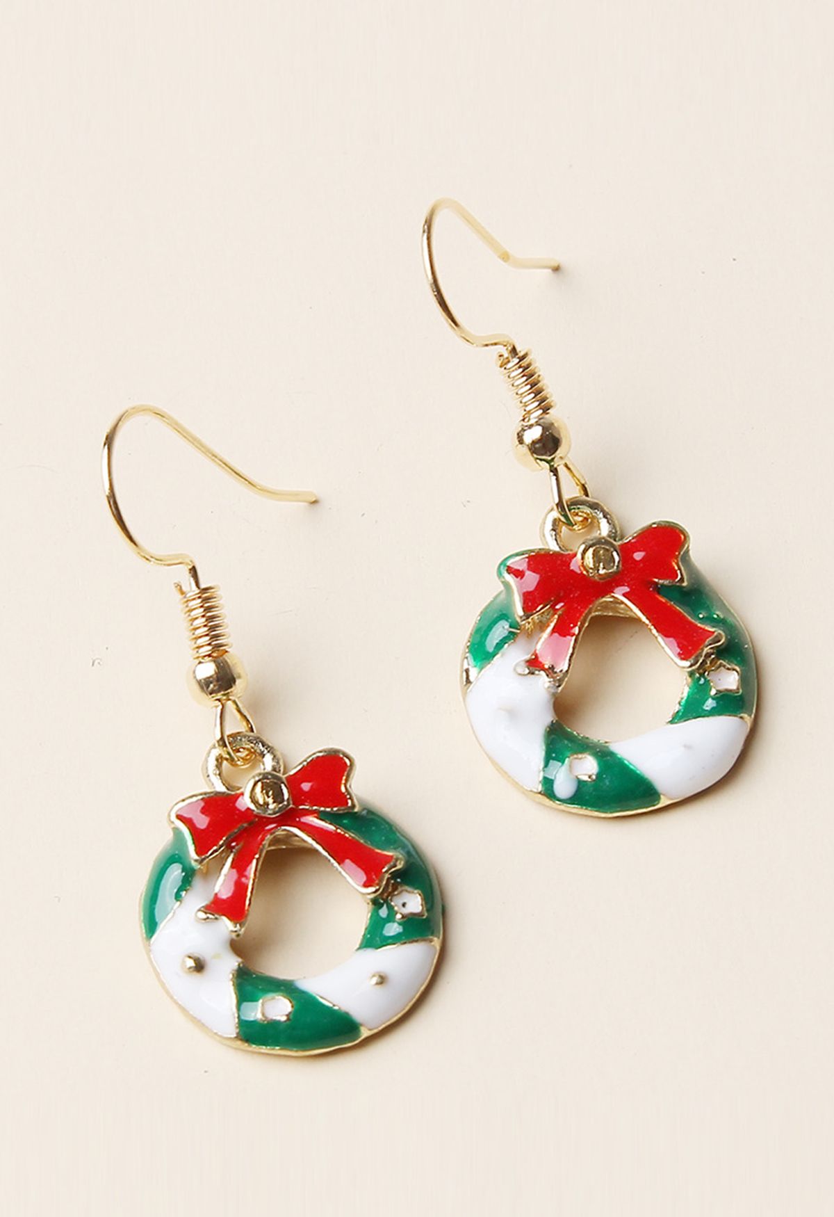 Christmas Vibe Bowknot Wreath Earrings