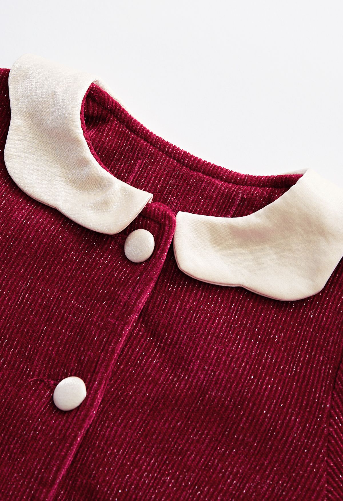 Glimmer Doll Collar Flap Pocket Cardigan For Kids