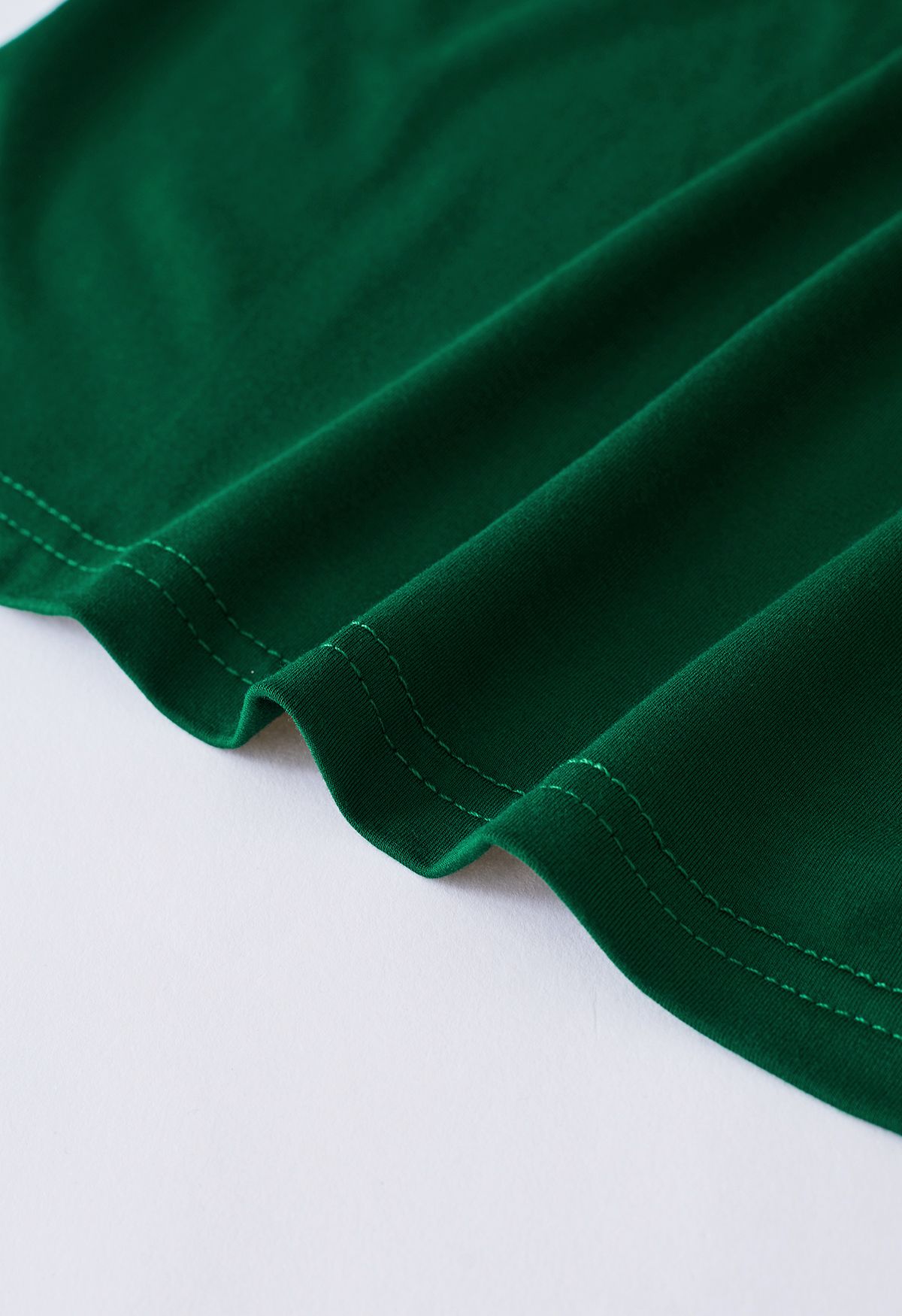 Ruched Long Sleeves Top in Dark Green