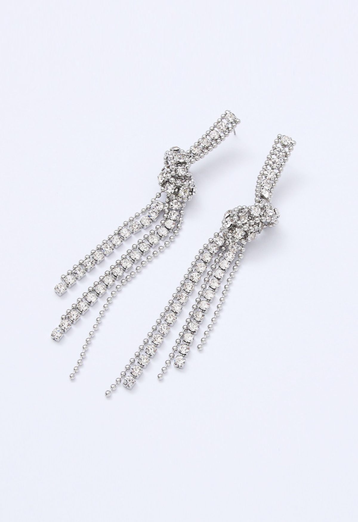 Full Diamond Tassel Dangle Earrings