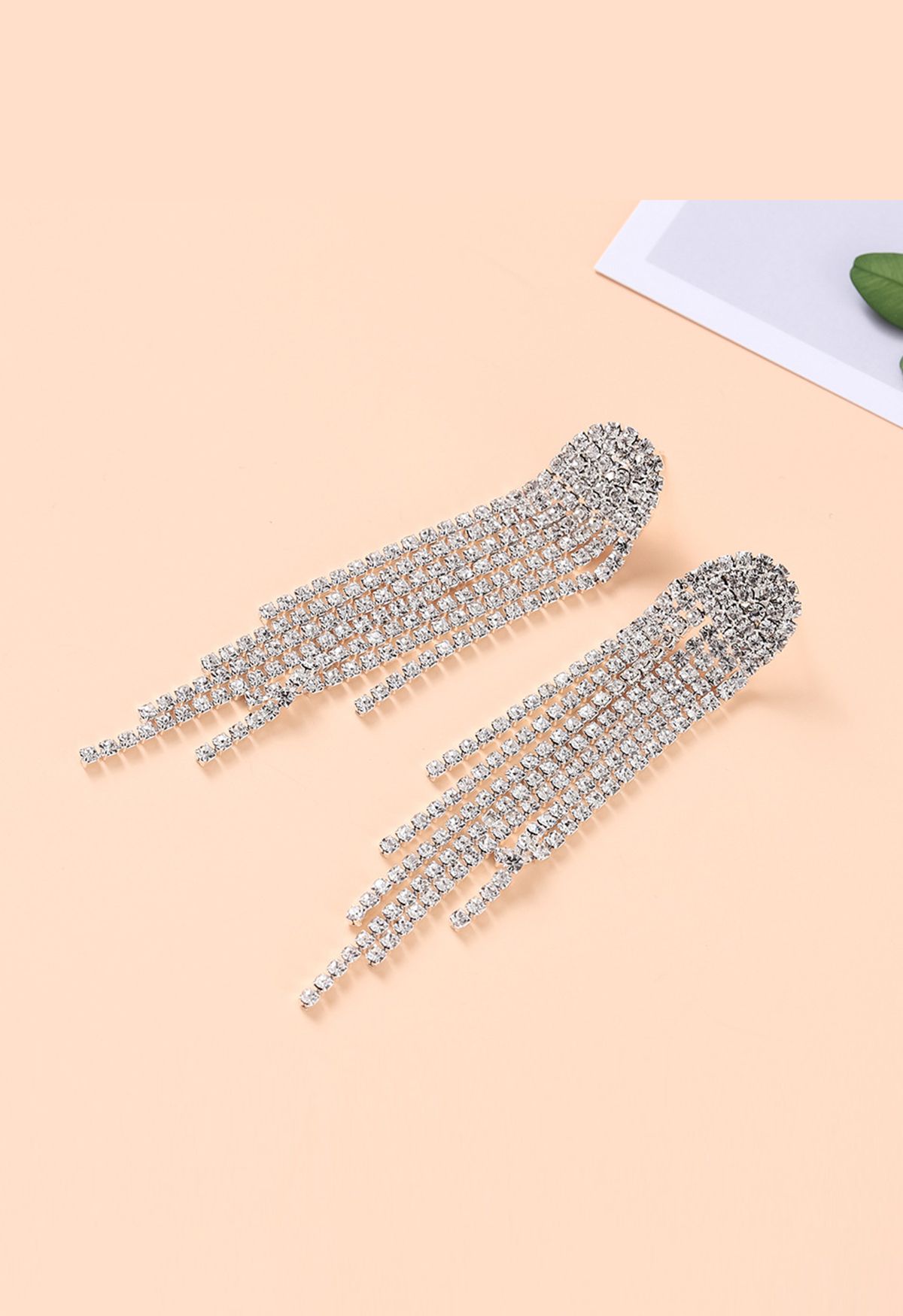 Simplicity Gleaming Diamond Tassel Drop Earrings