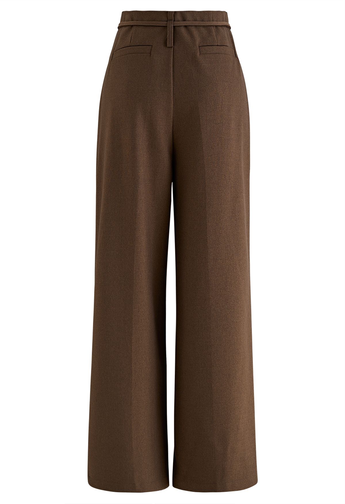 Tie Waist Wide-Leg Pants in Brown