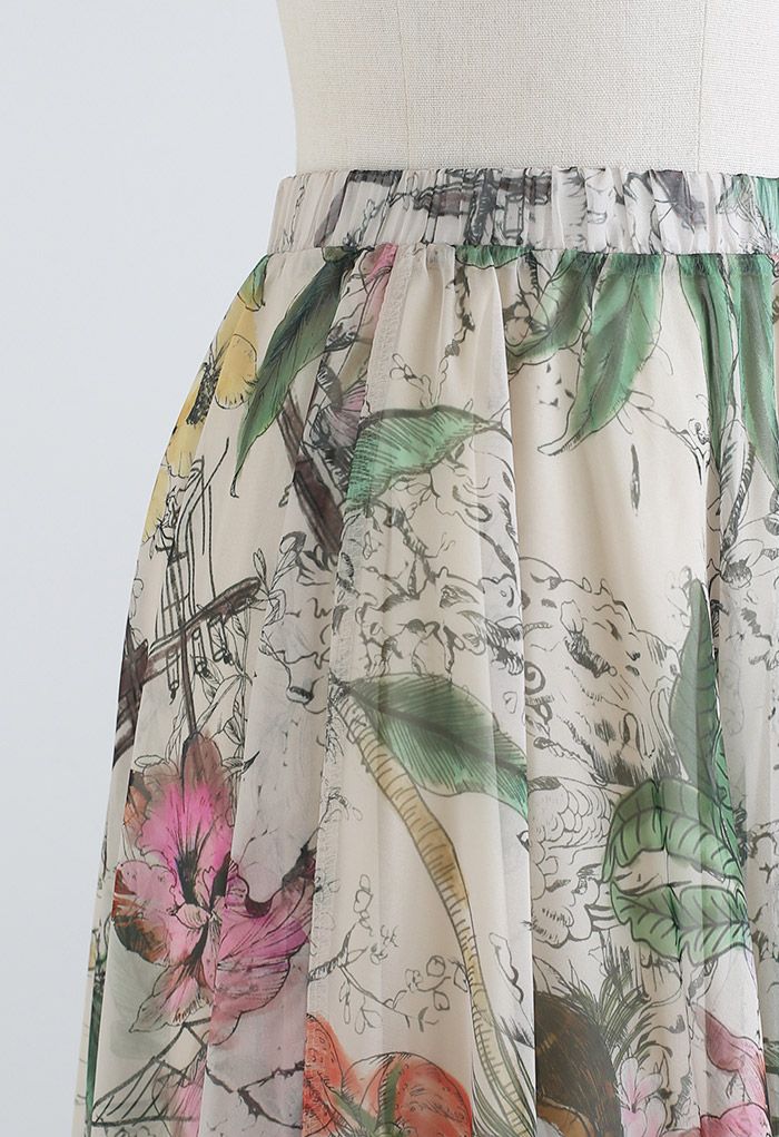 Spring Vibe Watercolor Maxi Skirt