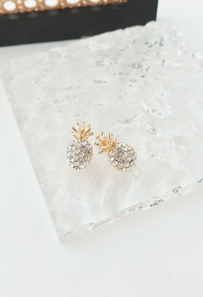 Crystal Pineapple Stud Earrings