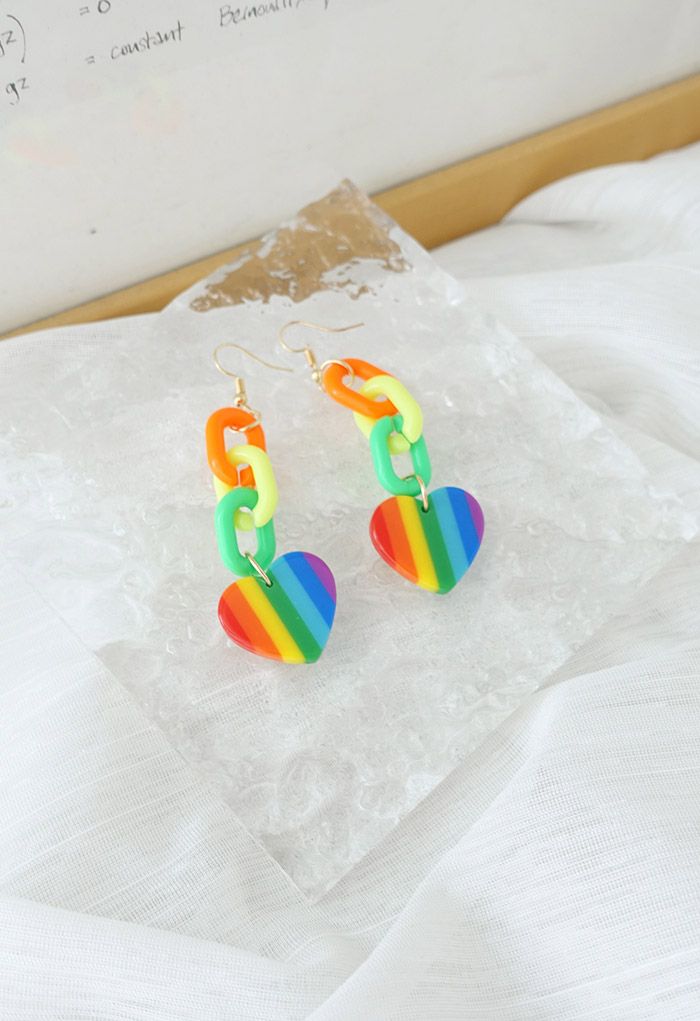 Rainbow Heart Earrings