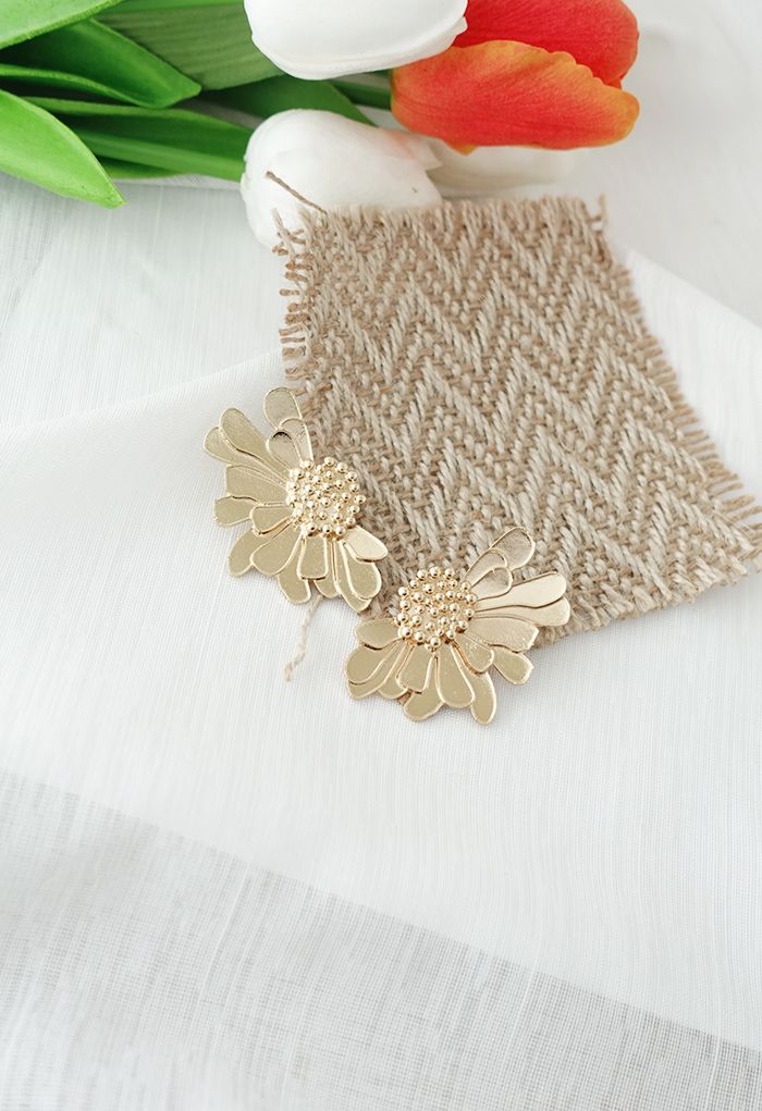 Golden Floral Earrings