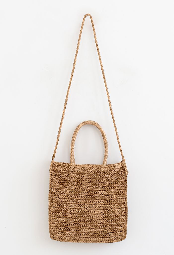 Colored Flower Woven Straw Bag