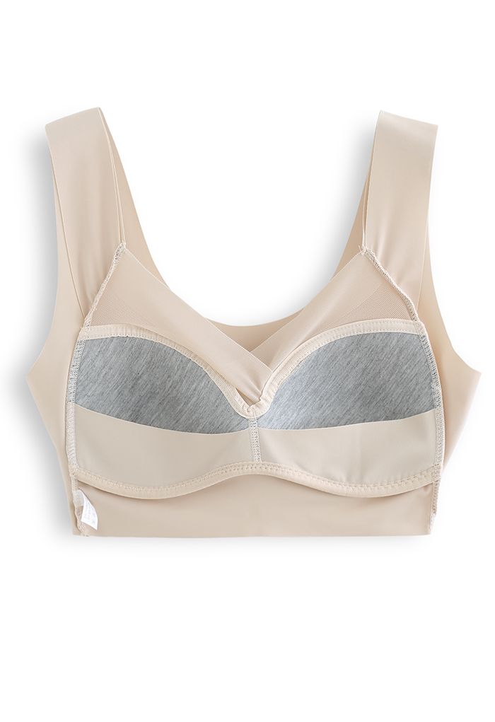 Full-Coverage Wirefree Bra Top in Nude