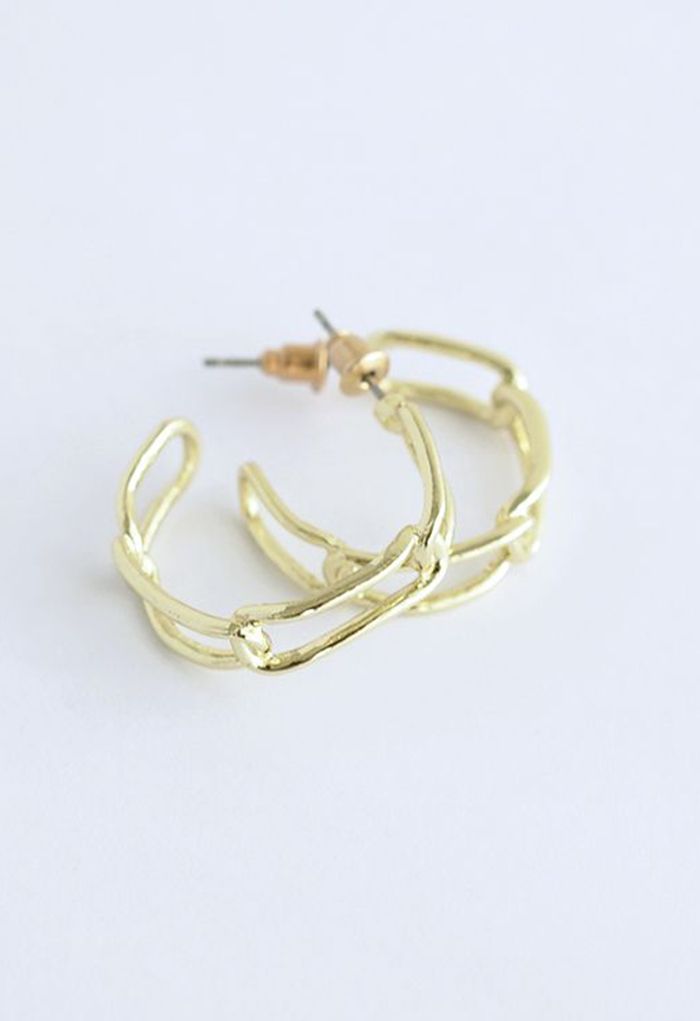 Gold Clip Circle Earrings