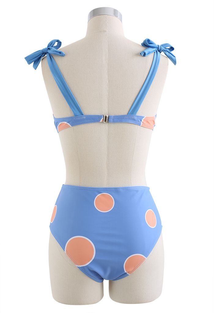 Orange Dots Tie Knot Bikini Set