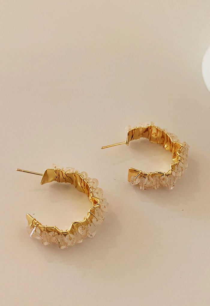 Crystal Braided C-Shape Earrings