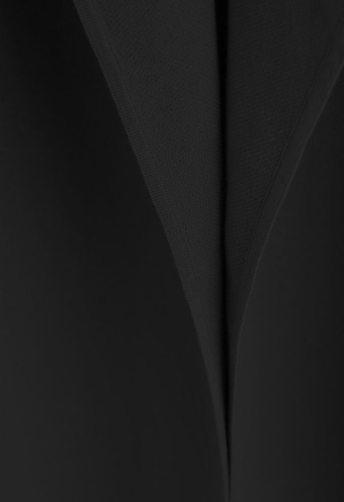 Classy Open Front Knit Coat in Black
