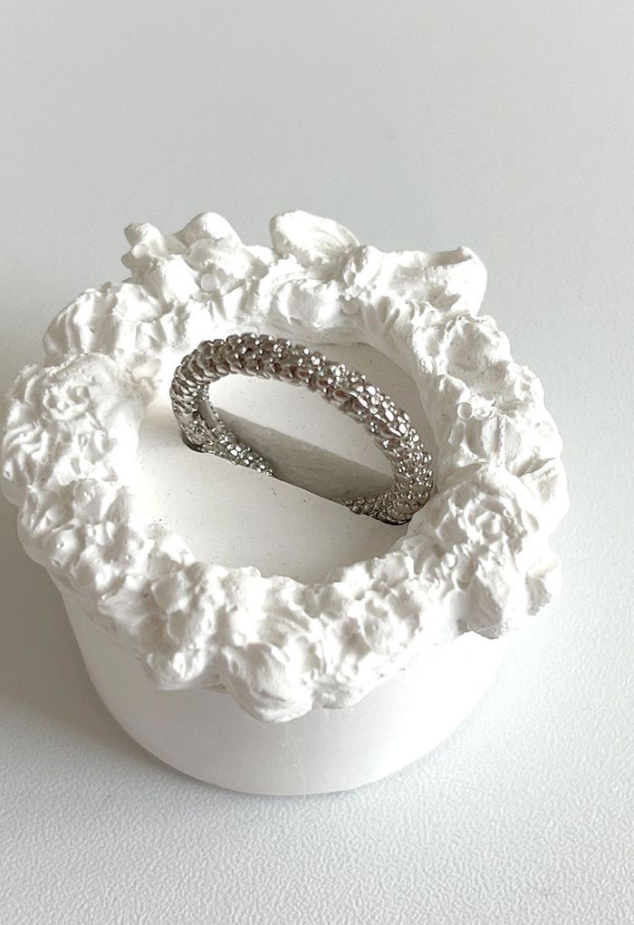 Shimmery Textured Open Ring