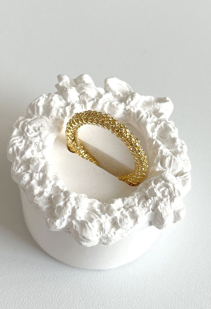 Shimmery Textured Open Ring
