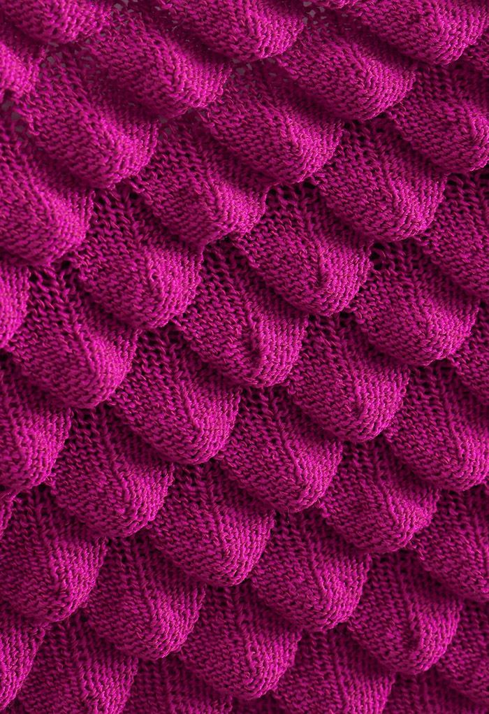 One-Shoulder Scale Texture Knit Crop Top