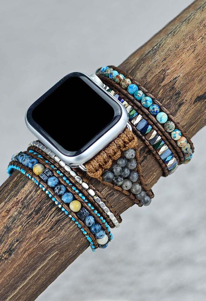 Trendy Blue Natural Stone Watch Strap