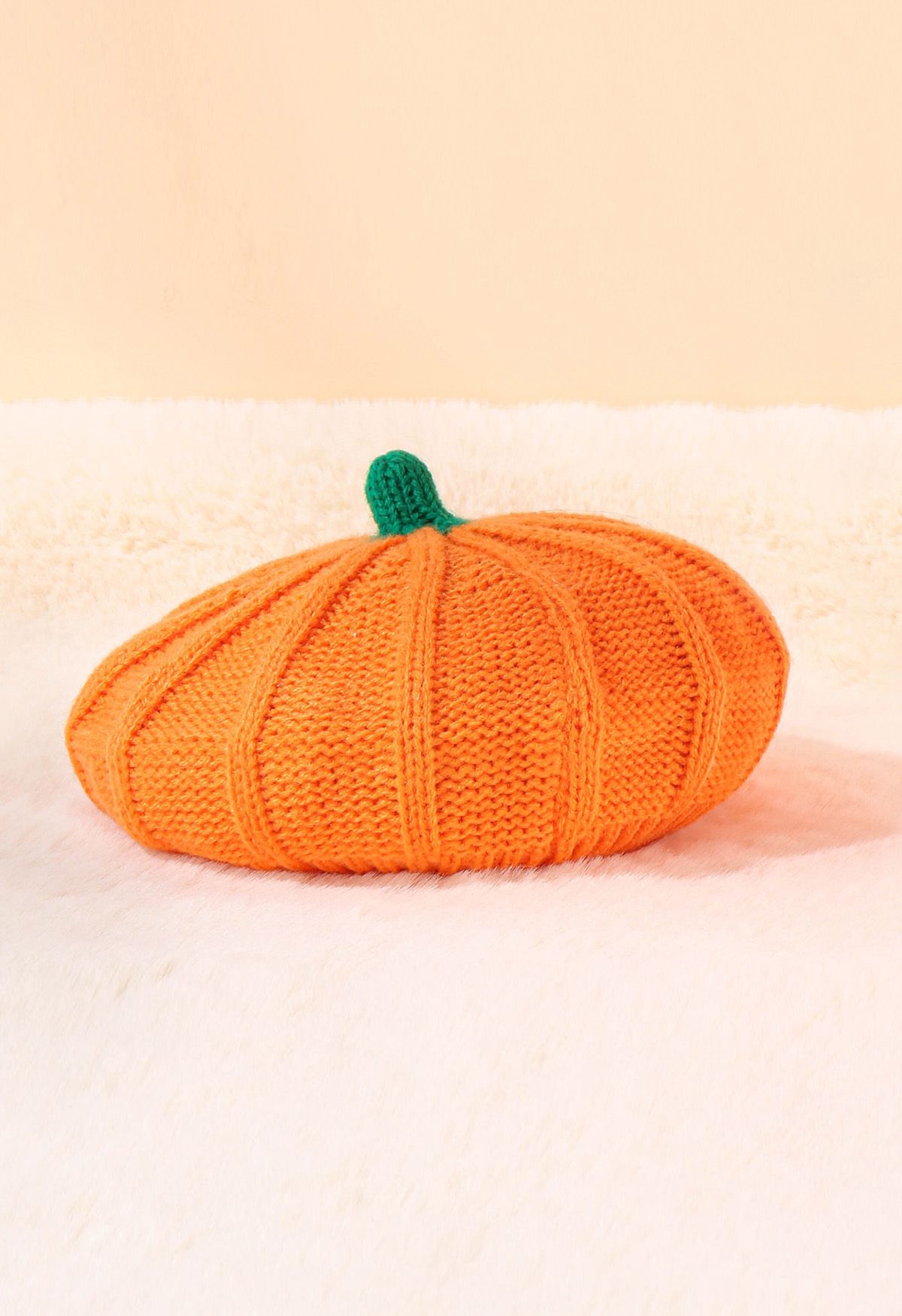 Halloween Pumpkin Knit Beret Hat