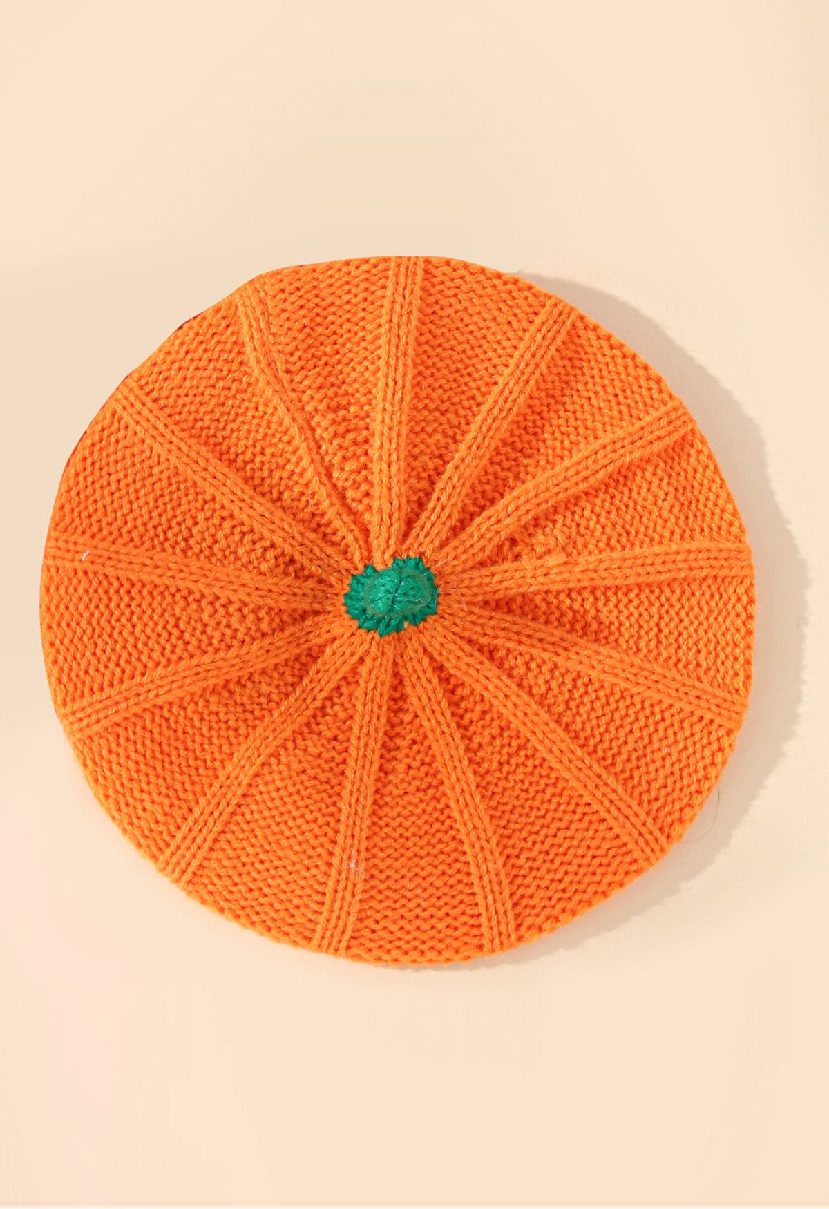 Halloween Pumpkin Knit Beret Hat