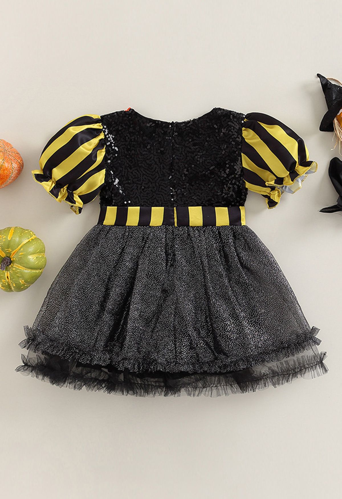 Kids' Pumpkin Patch Striped Halloween Costume Dress