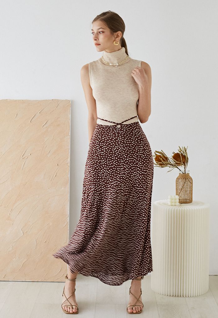 Turtleneck Soft Knit Sleeveless Top in Camel