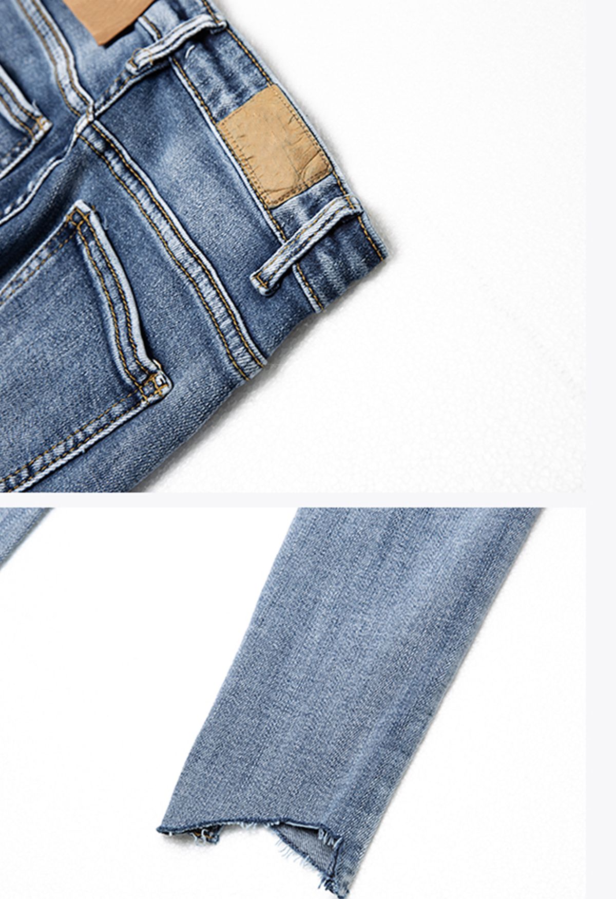 Irregular Raw Hem Distressed Cropped Jeans
