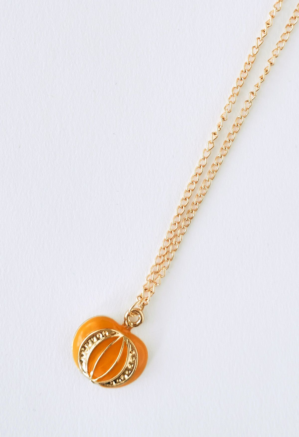 Crown Pumpkin Pendant Necklace