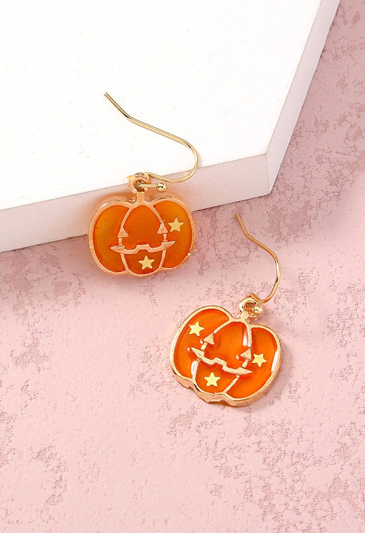 Starry Embellished Pumpkin Earrings
